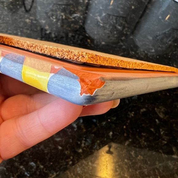 MACKENZIE CHILDS Myrtle Hand Painted Ceramic Trivet Vintage Retired - Picture 7 of 7